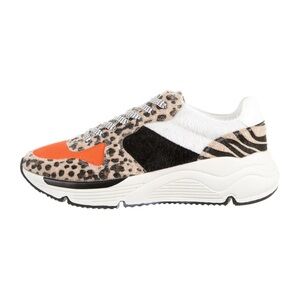 White‎ Raven Animal Print Sneakers